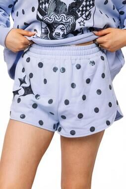 NEW QUEEN OF SPARKLES polka dot sparkle short in blue
